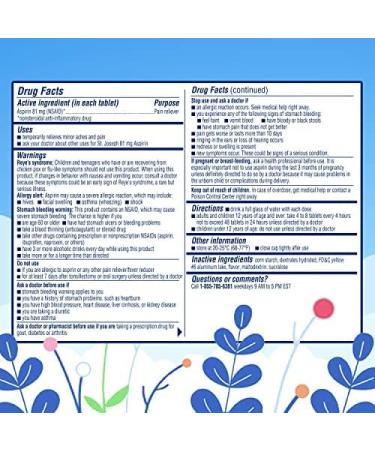 St. Joseph 81mg Chewable Orange Aspirin Tablets - Adult Low Dose Regimen - 108 ct (3 x 36 ct Bottles) - Buy Online on GoSupps.com