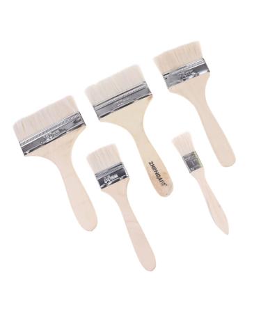 TEHAUX 5pcs Chip Brush Hot Dog Costume Baking Smooth Handle Key Blanks Touchup Long Handle