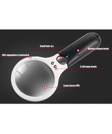 Luminous Magnifier Uv Led Lamp Desktop Adjustable Hand Free Comfortable Handheld 10 X Hd Reading Lens Magnifier 85mm Made in China - Buy Online on GoSupps.com