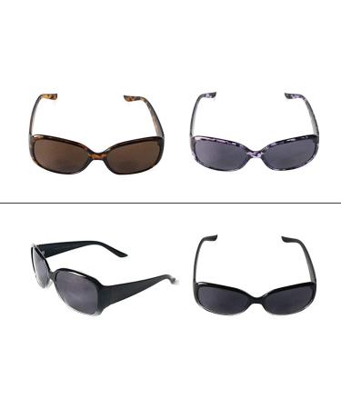 Hyyiyun Bifocal Sunglasses for Women 3 Pairs - UV Protection Reader Glasses (1.5x) - Purple & Black, Yellow & Black, Black - Buy Online on GoSupps.com