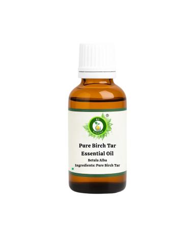 R V Essential Pure Birch Tar Essential Oil 30ml (1.01oz)- Betula Alba (100% Pure and Natural Steam Distilled) Birch Tar 1.01 Fl Oz (Pack of 1)