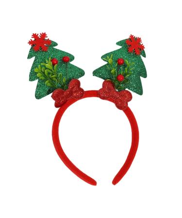 xbiez Mistletoe Headband for Christmas Head Boppers Headwear Hair Hoop for Halloween Christmas Headpiece Party Supplies Magenta