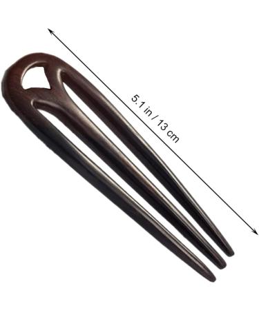 Uonlytech Hairpin Hair Accessories Hair Chopsticks for Women Carved Wood Hair Fork Retro Hair Fork U Shaped Hair Wooden Hair Fork 3 Prone Hair Pin Hair Bun Miss Sandalwood French Supplies Black - Buy Online on GoSupps.com