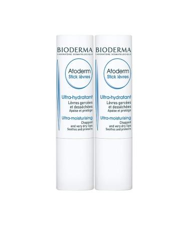 Bioderma - Lip Stick - Atoderm - Hydrating, Soothing and Renewing - Lip Conditioner for Dry Lips 2 Count (Pack of 1)