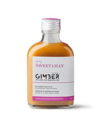 GIMBER - Sweet Lilly - Organic ginger concentrate 200ml - Alcohol-free organic drink made from a mixture of ginger passion fruit pineapple and turmeric - Essence of