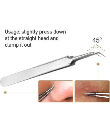 Blackhead Tweezers - Professional Stainless Steel Tool for Pimple Removal & Blackhead Extraction - Buy Online on GoSupps.com