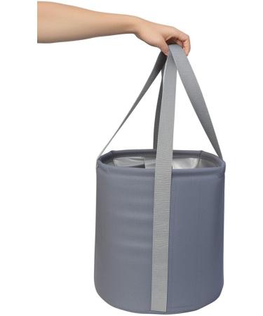Foldable Bucket 36L Waterproof Oxford Cloth Collapsible Bucket with Plastic Supports on The Rim and Sides - Grey - Buy Online on GoSupps.com