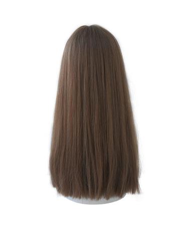 23 URCGTSA Honey Brown Long Straight Hair Wig for Women with Bangs - Egirl Party Cosplay Synthetic Wig - Buy Online on GoSupps.com