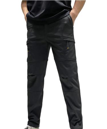 Yihaojia Men Ski Pants Insulated Waterproof Hiking Snow Pants Outdoor Waterproof Windproof Fleece Cargo Hiking Pants Black#1 X-Large - Buy Online on GoSupps.com