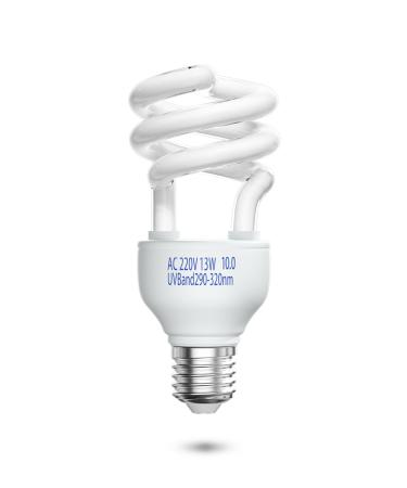 Doright 10.0 13W UVB lamp E27 Reptile compact uva uvb lamp terrarium AC 220-240V animals fluorescent lamp for lizard chameleon leopard gecko vivarium turtle tank 1 piece