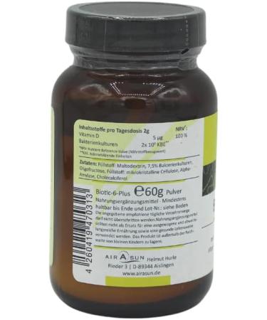 Biotic-6-Plus: 6 Active Cultures + Vitamin D for Immune Support | Vegan & Vegetarian Friendly | 60g Powder - Buy Online on GoSupps.com