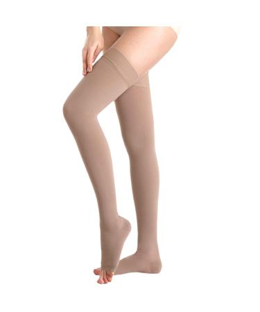 Compression stockings for women men 40-50 mmHg knee height Form The legs promote blood circulation suitable for long-distance travel competitive sports aircraft tours after pregnancy operations Fles Flesh M