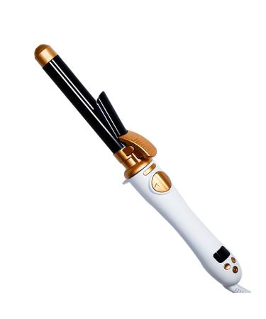1 Inch Rotating Curling Iron 360 Automatic Curling Iron Instant Heat Wand for All Hair Style Dual Voltage Auto-Off White