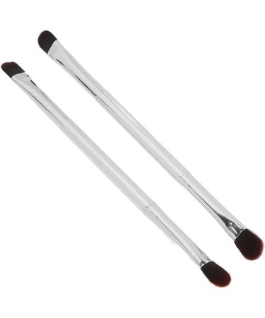 2 Pack Double Ended Eyeshadow Brush Ideal Makeup Tool Professional Silver Makeup Soft Fiber Hair Concealer Brush Makeup Tool - Buy Online on GoSupps.com