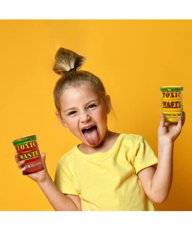 Toxic Waste 2 Red & 2 Hazardously Sour Candy Drums Ultra Sour Sweets Candy For Halloween Trick or Treat Birthday - Each Drum 42g - Sold By VR Angel - Buy Online on GoSupps.com