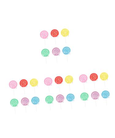 Abaodam 24 Pcs Lollipop Model The Creativity Project Decorations for Room Miniature House Decorations Emulation Food Play Toys Ornament Hairpin Sweet Charms Diy Scrapbooking Charm Kids Toy 6X3.2CMx4pcs 1