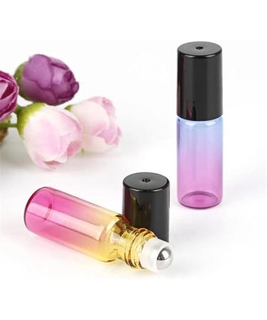 ImiroTree 10 Pack 5ml Essential Oils Glass Roller Bottles - Refillable Color Gradient Bottles with Black Caps - Ideal for Essential Oils & DIY Blends - Buy Online on GoSupps.com