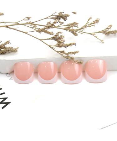 White Glitter Short Square Toe Fake Press On Toenails | Glossy Acrylic False Toenails for Women - 24pcs - Buy Online on GoSupps.com