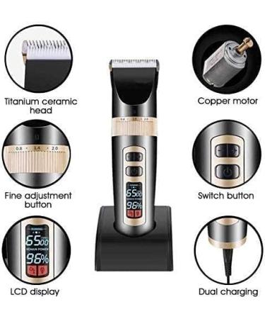 Professional Hair Clippers for Men - Cordless Electric Hair Cutting Kit with LED Display | Best Hair Trimmer for Barbers  - Buy Online on GoSupps.com