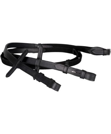 QHP Swedish Bridle Lupine Leather Browband with Rhinestone Splinters - Thoroughbred Black/Grey | International Shipping Available - Buy Online on GoSupps.com