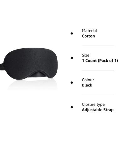 Gritin Cotton Sleep Mask - Ultra Soft Light-Blackout Eye Mask with Adjustable Strip and Ear Plug for Men Women Kids - Buy Online on GoSupps.com