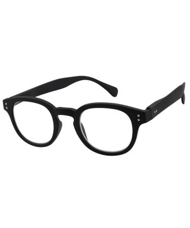 JOOX Vintage Reading Glasses with Spring Hinges Reading Aid for Men and Women Blue Light Filter Reader Black 2.0 x
