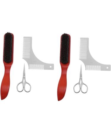 Baluue 2 sets Black Grooming Bristle Handy Brushes Straight Lip Comb Boar Mens Tools Scissor 1 g (Pack of 1) Assorted Colorx2pcs - Buy Online on GoSupps.com