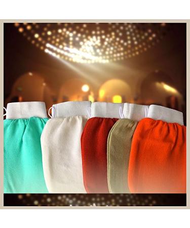 Elbahya Exfoliating Mitt Body Kessa Hammam - 100% Viscose Fiber - Gold Pack - Dead Skin Remover for Keratosis Pilaris - Buy Online on GoSupps.com