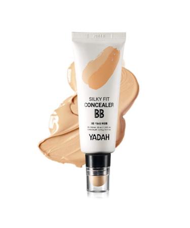 YADAH Silky Fit Concealer BB Power Brightening 1.18 Ounce 21 Light Beige  2 in 1 Base Makeup Natural Ingredients Foundation Cream 21 Light Beige
