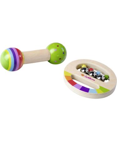 Eichhorn 2-Piece Music Set - Colorful Wooden Instruments with Bells & Stick Ideal for Kids 1 Year & Up - International Shipping Available - Buy Online on GoSupps.com