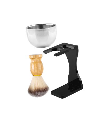 FRCOLOR 2 Sets Shaving Set Face Shaver Facial Shaving Brush Shaving Kit Badger Shaving Brush Shaving Bowl Beard Shaving Kit Personal Desktop Stand Kit Suite Wood Third Gear Man