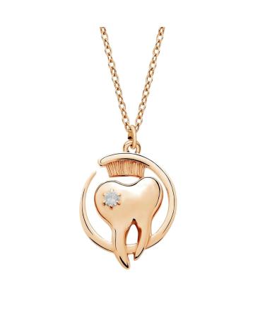 ODIMWENMAI New 2025 Arrival Creative Tooth Dentist Crystal Pendant Necklace Dental Jewelry Jewelry Teeth Oral Care Jewelry For Doctors Nurses Student With For You Accessories Trendy Creative Gift