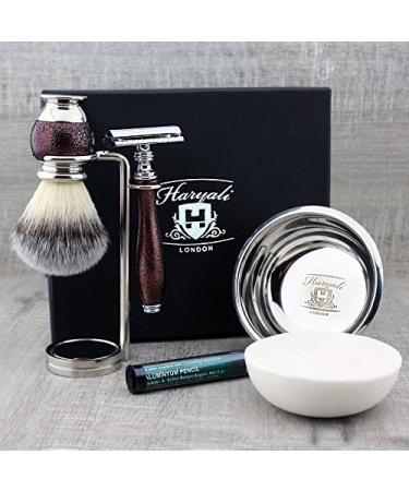 Breathtaking razor set in a vintage look for men with a synthetic roof hair shaving brush de-security razor double stand shaving bowl and soap-for every gentleman