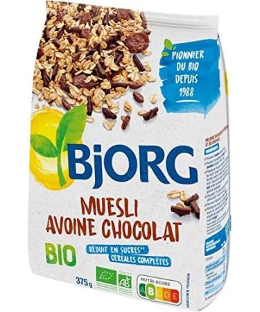 BJORG Muesli Avoine Chocolat Bio - Petit d jeuner sain et gourmand - 375g de c r ales biologiques pour un r veil en pleine forme. - Lot De 3 - Vendu Par Lot - Buy Online on GoSupps.com