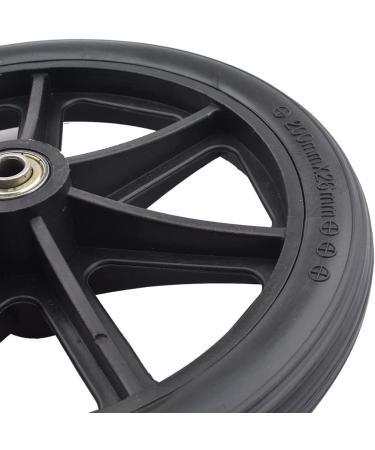 Wheelchair Wheels Wheelchair Front Castor 8 Inch Wheelchair Front Wheels replacement Non-Pneumatic Black Wheel Casters rotating Wheelchairs Rollators Accessory - Buy Online on GoSupps.com