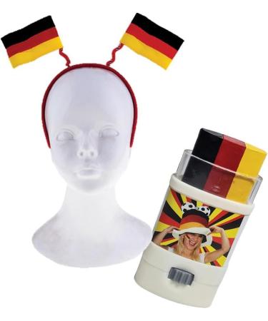 Germany Fan Football Headband with Flags & Make-up Pencil | Women's EM World Cup Gear - Buy Online on GoSupps.com