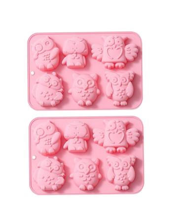 Alipis 4 Pcs Baking Cake Mold Cookie Molds Cake Baking Mold Owl Cake Mold Owl Candy Cupcake 19.9x13.8cmx2pcs Pinkx2pcs