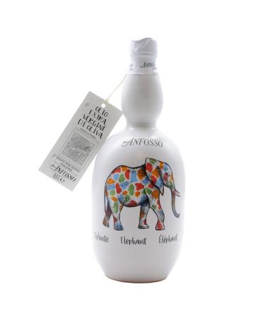Olio Anfosso Ceramic Bottle Elephant with Extra Virgin Olive Oil 500 ml