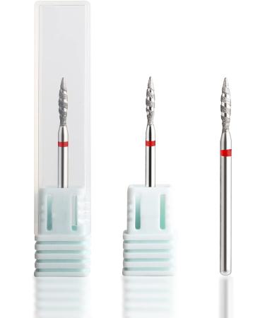 BNG Cuticle Drill Bit Flame Electric Nail Efile Professional Diamond Carbide 3/32 - Fine Grit Manicure File Tool (Style-F) - Buy Online on GoSupps.com