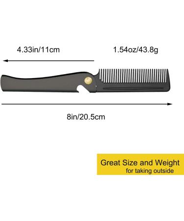 Stainless Steel Folding Comb Pocket Comb for Men and Women Black - Buy Online on GoSupps.com