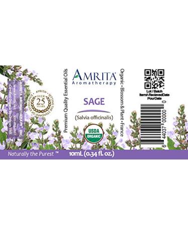 Organic Sage Essential Oil 100% Pure Undiluted Salvia officinalis French Therapeutic Grade Premium Quality Aromatherapy Oil Tested & Verified 10ML 0.34 Fl Oz (Pack of 1) - Buy Online on GoSupps.com