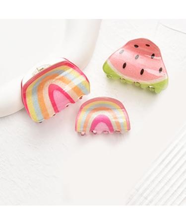xbiez Fruit and Vegetable Hair Claw Clip for Women Styling Hairpin Thick Hair Thin Hair Hair Accessories Small Headpiece Gift Big rainbow - Buy Online on GoSupps.com