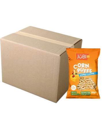 Jubi Corn Puffs Halal Certified No MSG No Preservatives Crisps Bag + FabFinds Mug (12 Pack Cheese) Cheese 80 g (Pack of 6)
