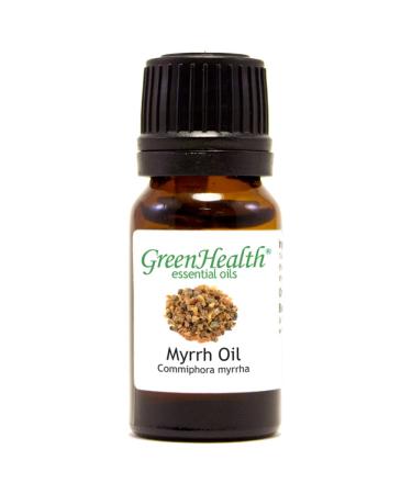 Myrrh Essential Oil 1/3 fl oz (10 ml) Amber Glass Bottle w/Euro Dropper 100% Pure Essential Oil - GreenHealth