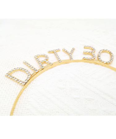 Gold Glitter 30th Birthday Crown & Sash Set for Her | Rhinestone Tiara Headband | Happy 30th Birthday Gifts for Women - Buy Online on GoSupps.com