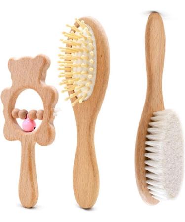 LooLoon 5-Piece Baby Brush and Comb Set Plus Toy | Soft Bamboo | Eco-Friendly 4-in-1 Comb and Brush Set for Boys and Girls - Buy Online on GoSupps.com