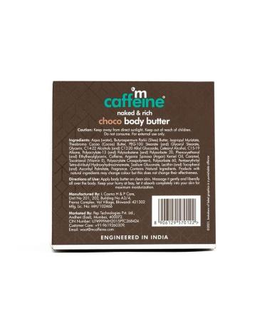 m.caffeine Body Butter 250G - Shea & Cocoa Butter Moisturizer for All Skin Types | Hydrating Cream for Dry Skin - Unisex - Buy Online on GoSupps.com