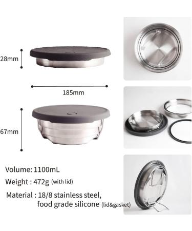 Simple Real Collapsible Stainless Steel Cookware 1L Travel Bowl for Camping, Hiking, Backpacking - Outdoor Kitchen Essentials - Buy Online on GoSupps.com