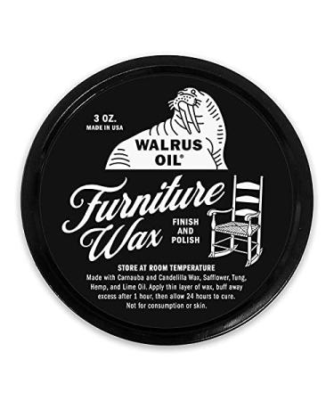 Walrus Oil - Furniture Wax Finish and Wood Polish - for Hardwood Tables, Chairs, and More. 100% Vegan, 3oz