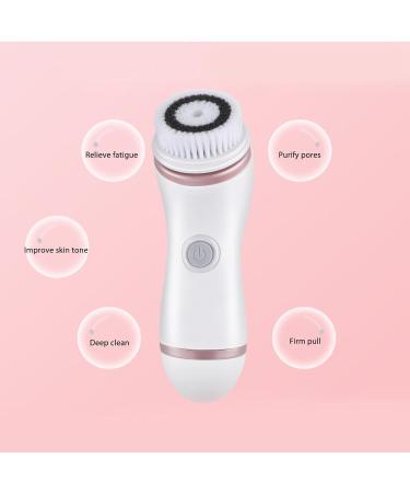 Rechargeable Silicone Facial Cleansing Brush Set with 3 Brush Heads for Thorough Cleanse Improved Skin Tone - Buy Online on GoSupps.com